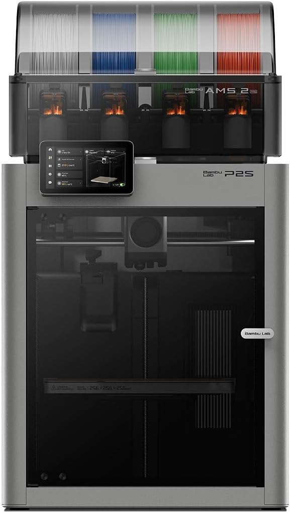 Bambu Lab P2S Combo — vista frontal com tela touch