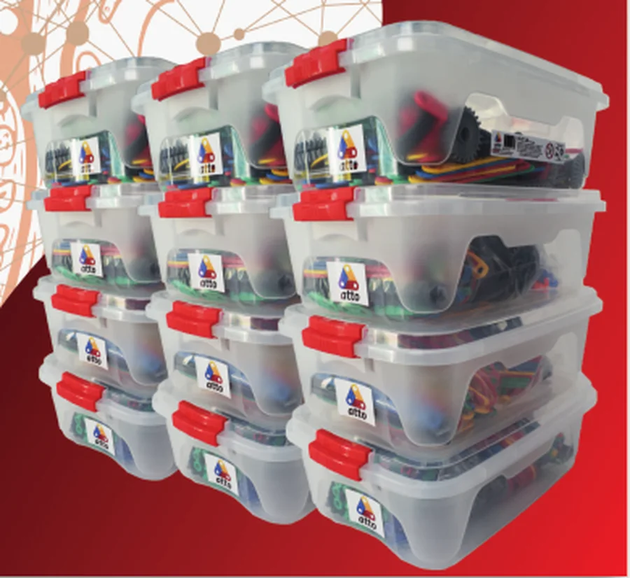 Caixas do Kit Estrutural Atto KTR-10 empilhadas